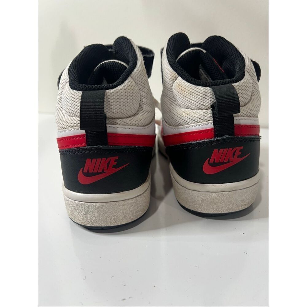 Nike Court Borough Mid 2 Sneakers Black Red White Size 6 Youth - Picture 4 of 8